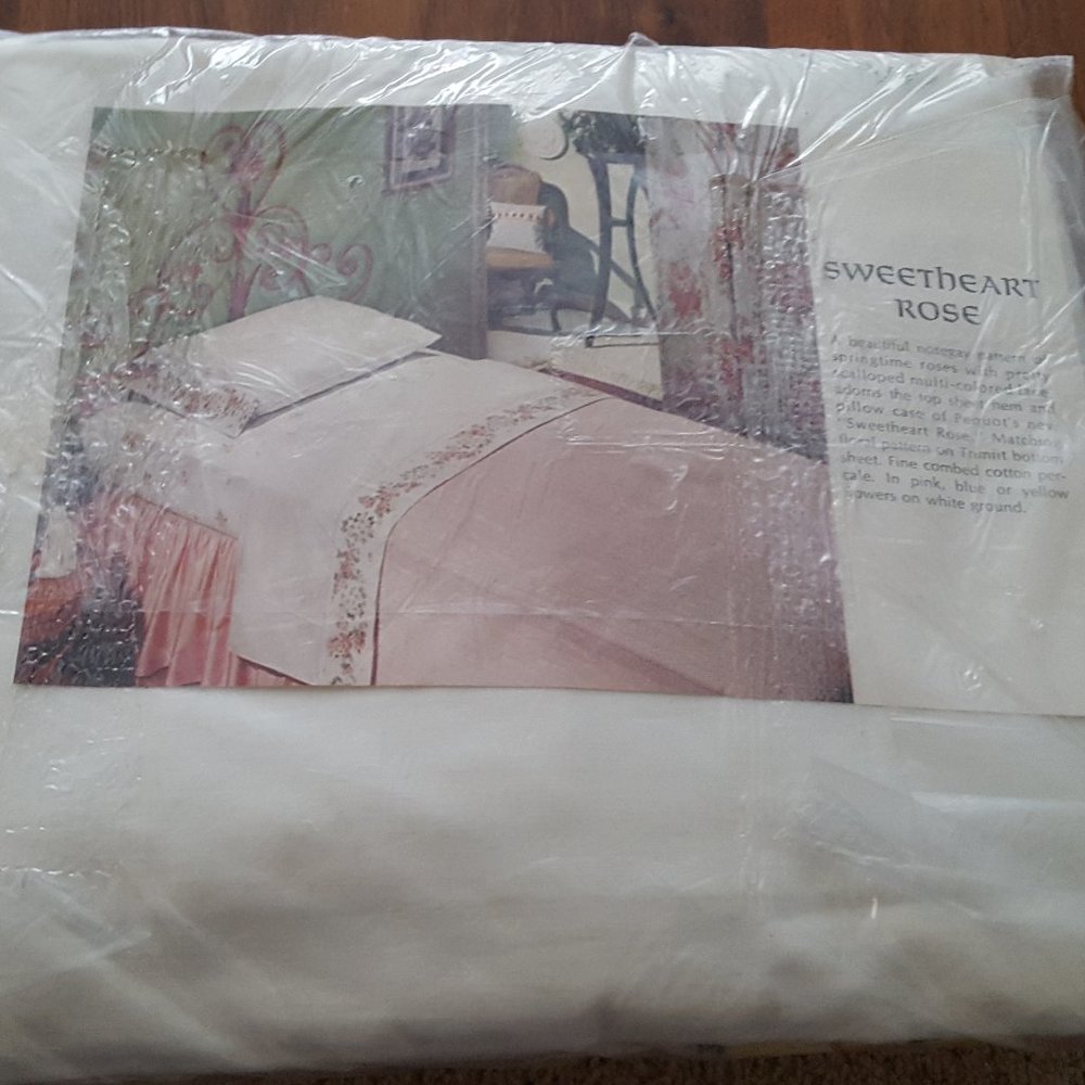 Vintage Flat Sheet Pequot Fine Combed Percale Sweetheart Rose*1 FLAT SHE… - Picture 6 of 8